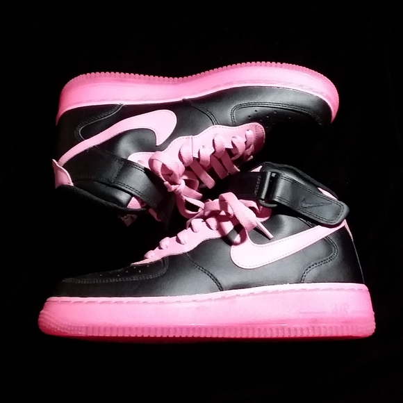 Nike Pink & Black Custom Air Force 1sπ - Picture 3 of 15